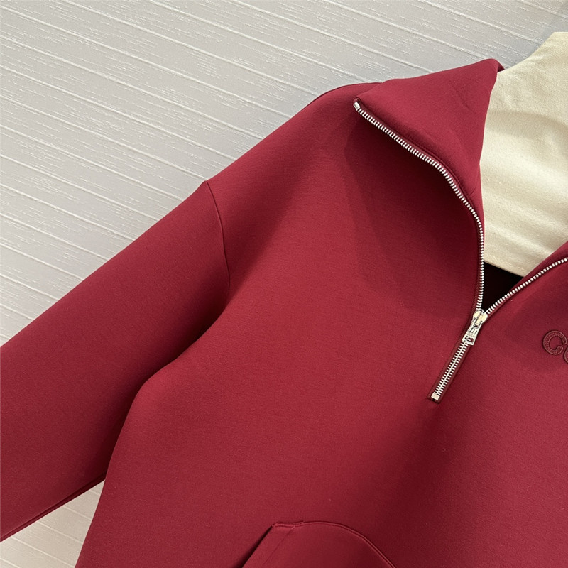 Gvc*1 embroidered stretch-jersey sweatshirt in red