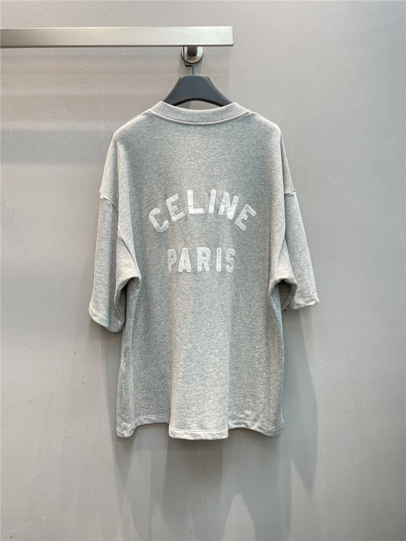 Ce1i*e short sleeve cotton sweatshirt in grey