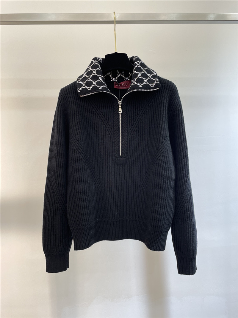 Gvc*1 half-zip wool-blend sweater black
