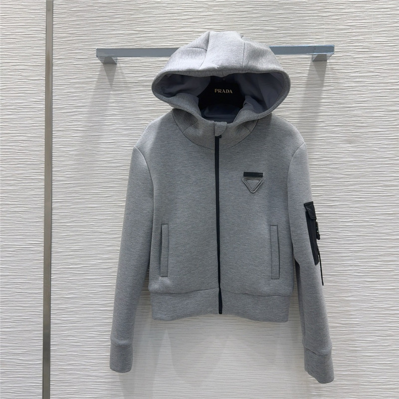 Pra*a grey hooded jacket