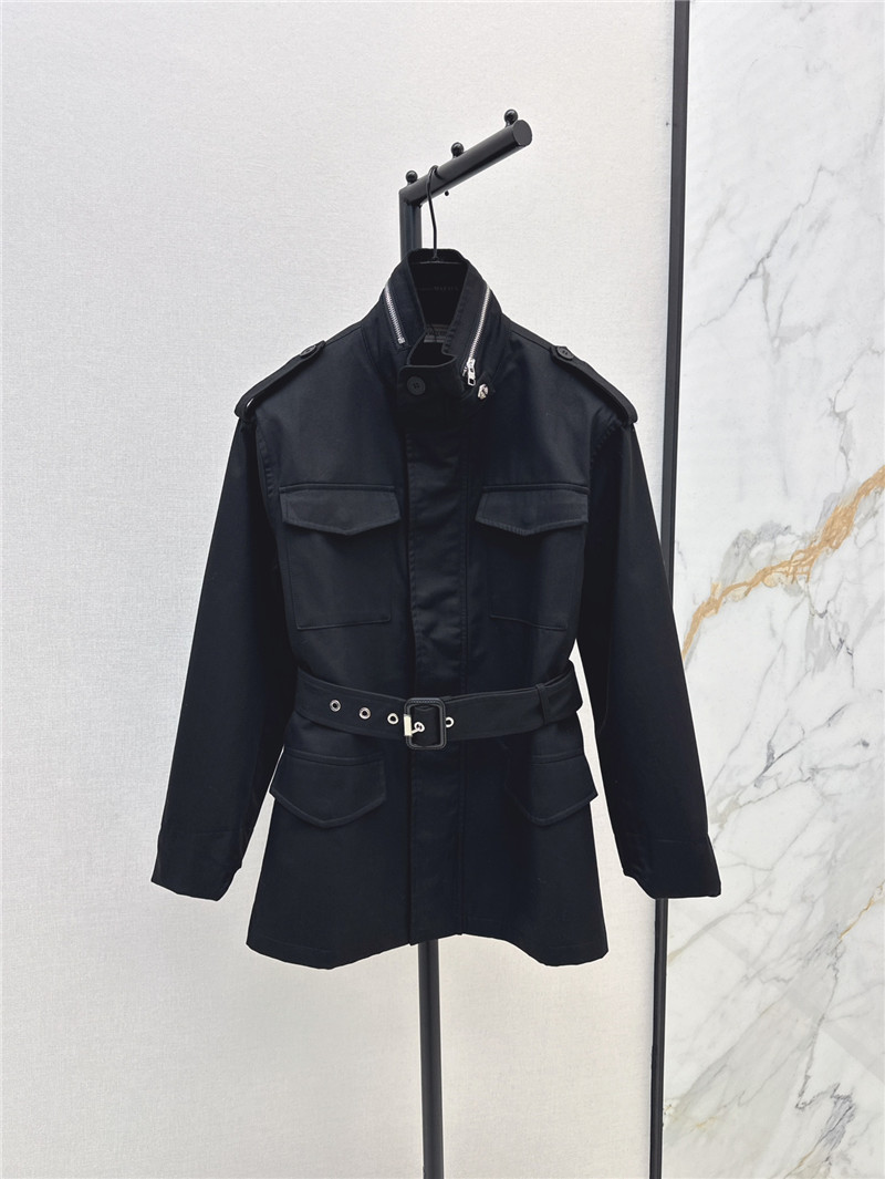 a1exa*der Mcqv*en stand collar trench coat