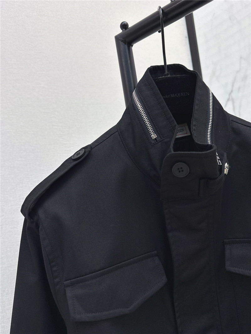 a1exa*der Mcqv*en stand collar trench coat