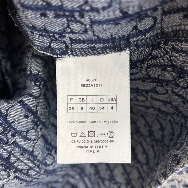 D10r navy blue patterned denim belted dress