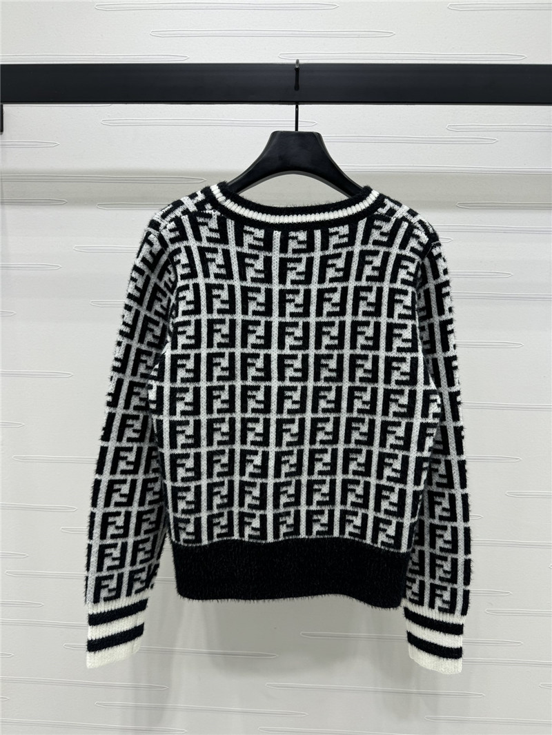 F**di ff motif knit sweater black/white