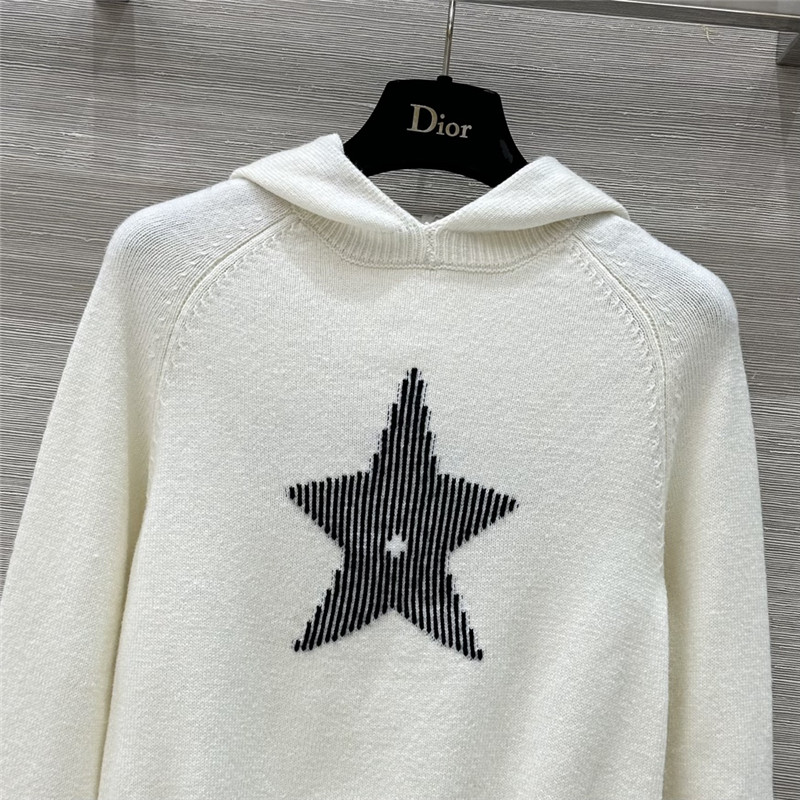 D10ralps star hooded sweater white