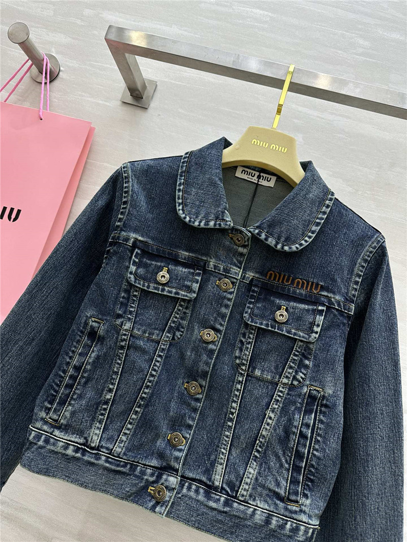 M1um1u retro denim short jacket