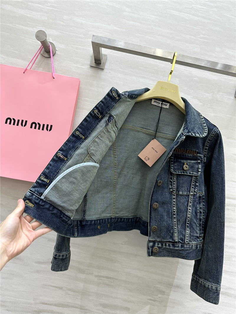 M1um1u retro denim short jacket