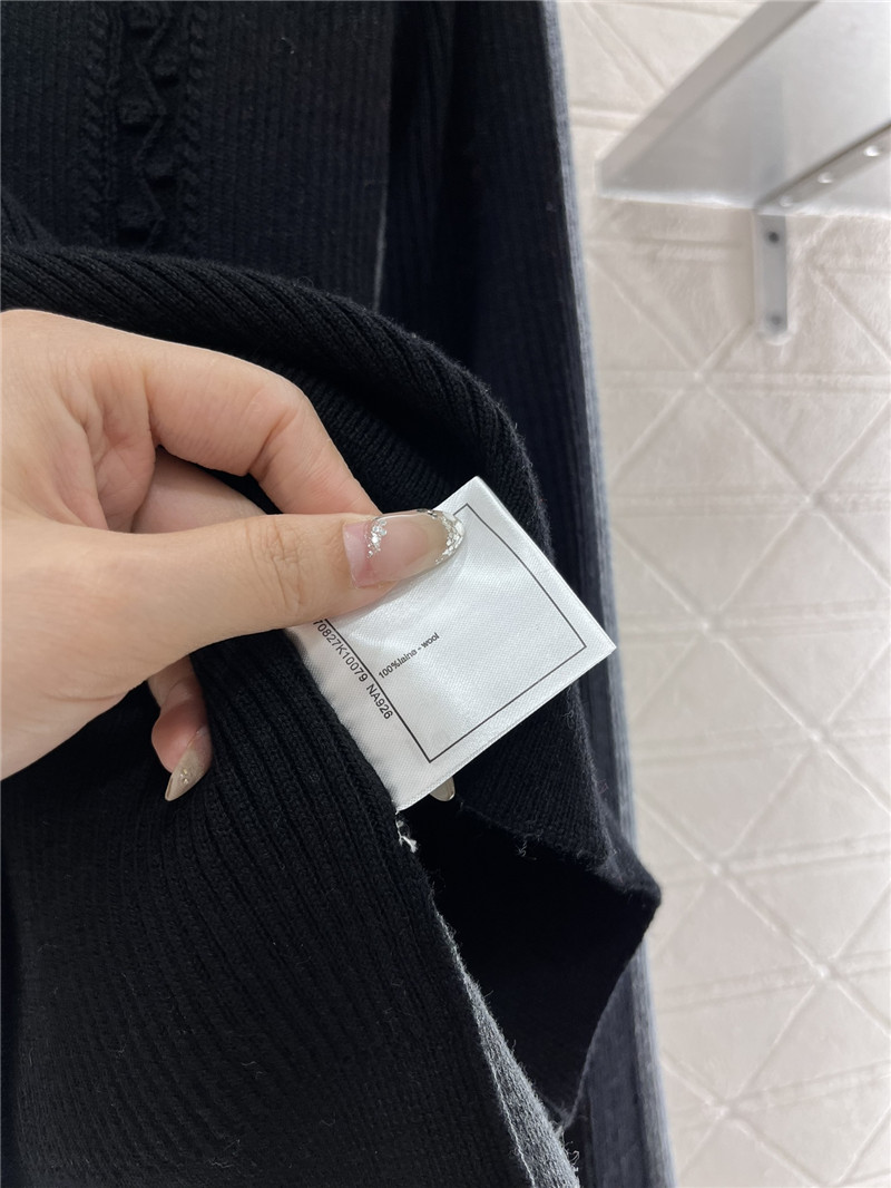 Ch**el logo ribbed-knit turtleneck top black