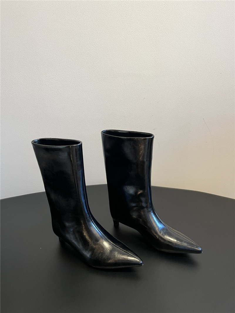 Jil Sander Black Calfskin Heel Boots