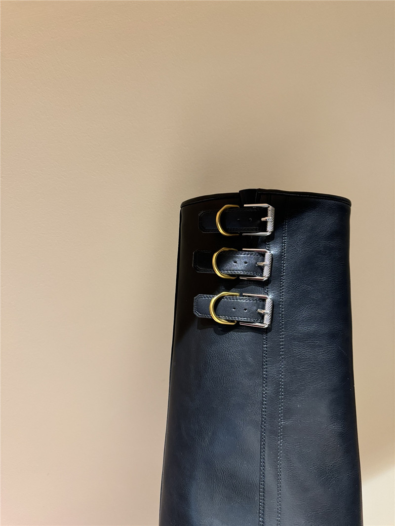 Givenchy Shark Lock Leather Knee-High Boots