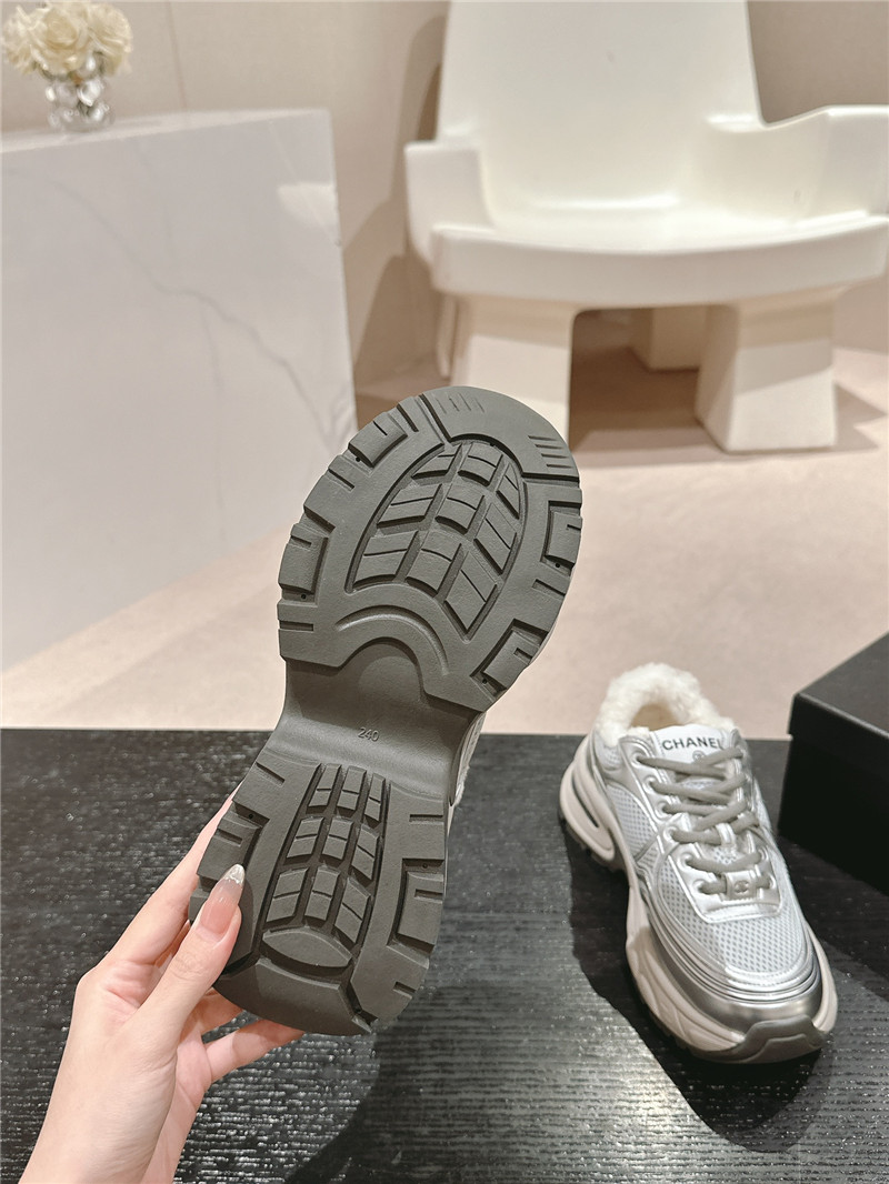 Ch**el logo winter platform sneakers