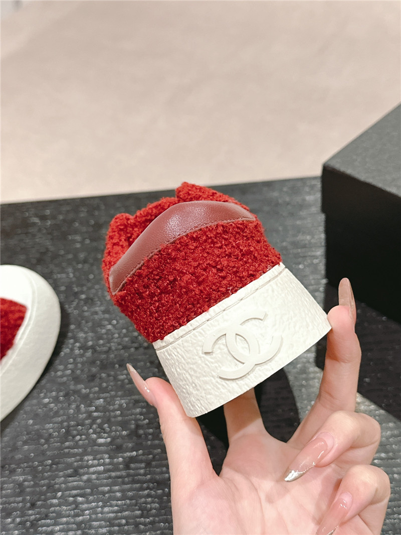 Ch**el wool low top sneakers red