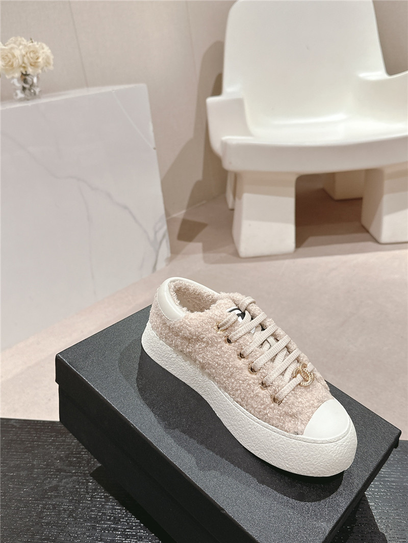 Ch**el wool low top sneakers beige
