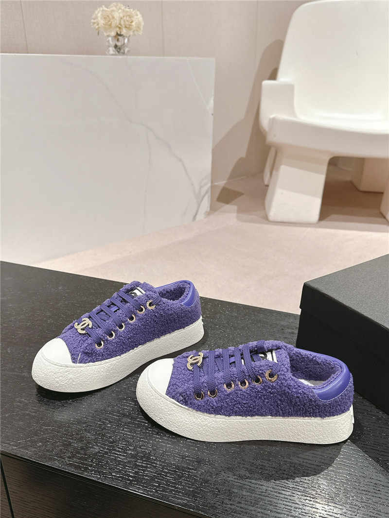 Ch**el wool low top sneakers purple