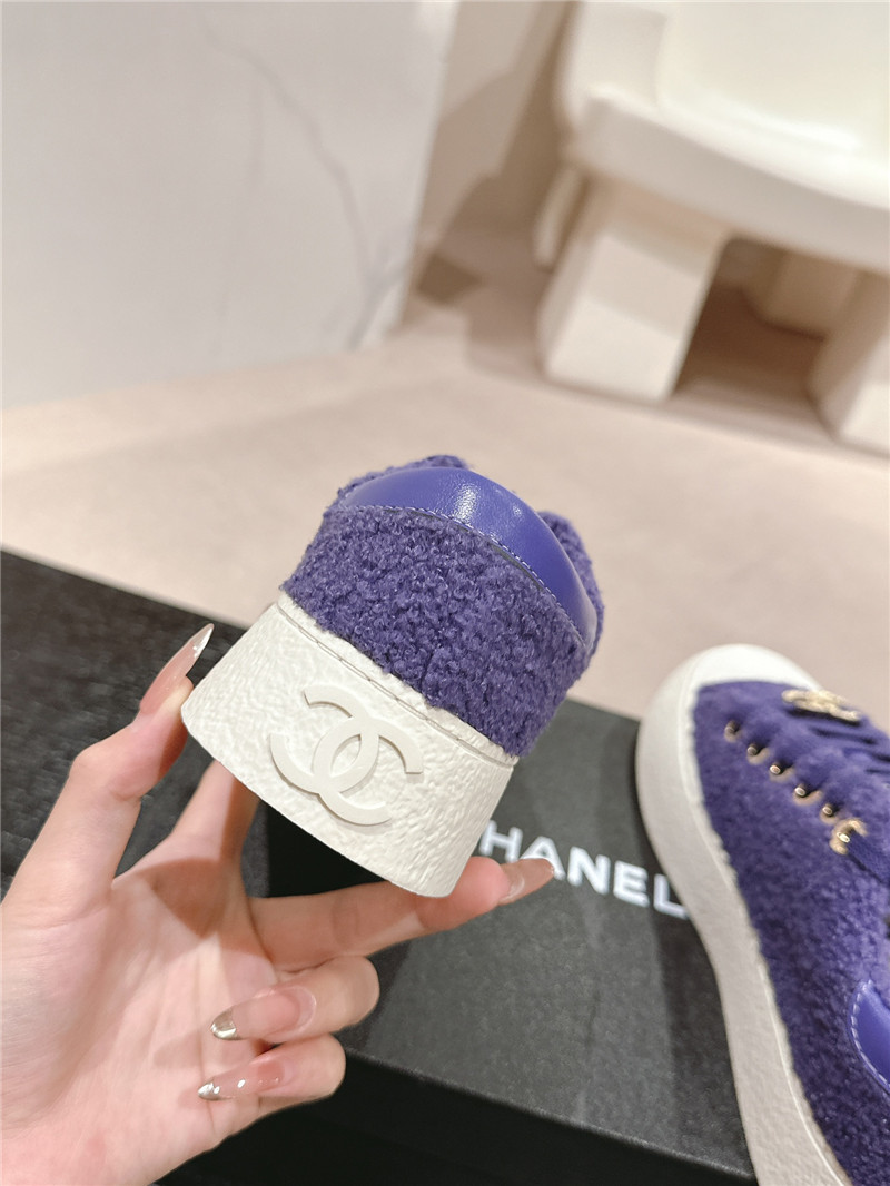 Ch**el wool low top sneakers purple