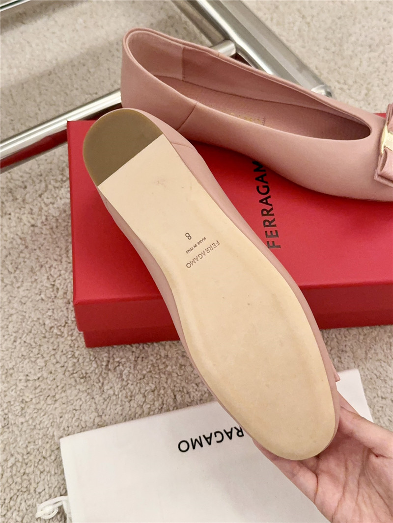 Ferragamo Vara Bow Ballet Flat Pink