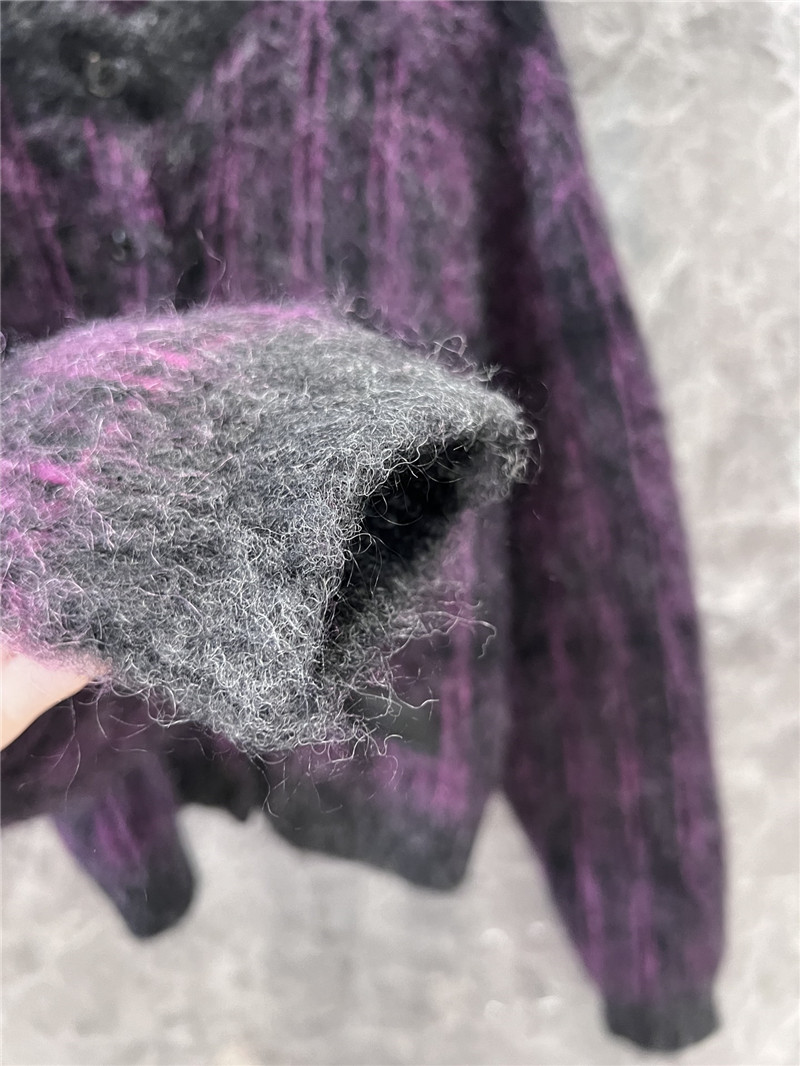 A1exa*der wang plaid mohair cardigan purple