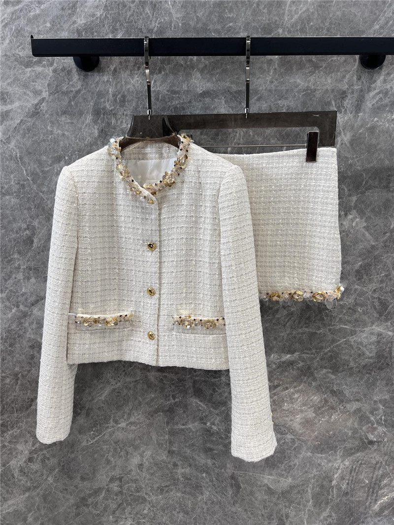 M1um1u coarse floral jacket + skirt set