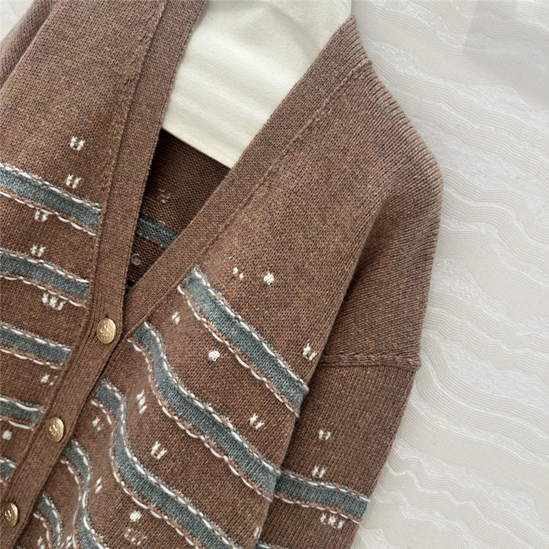 Ch**el striped cashmere coat