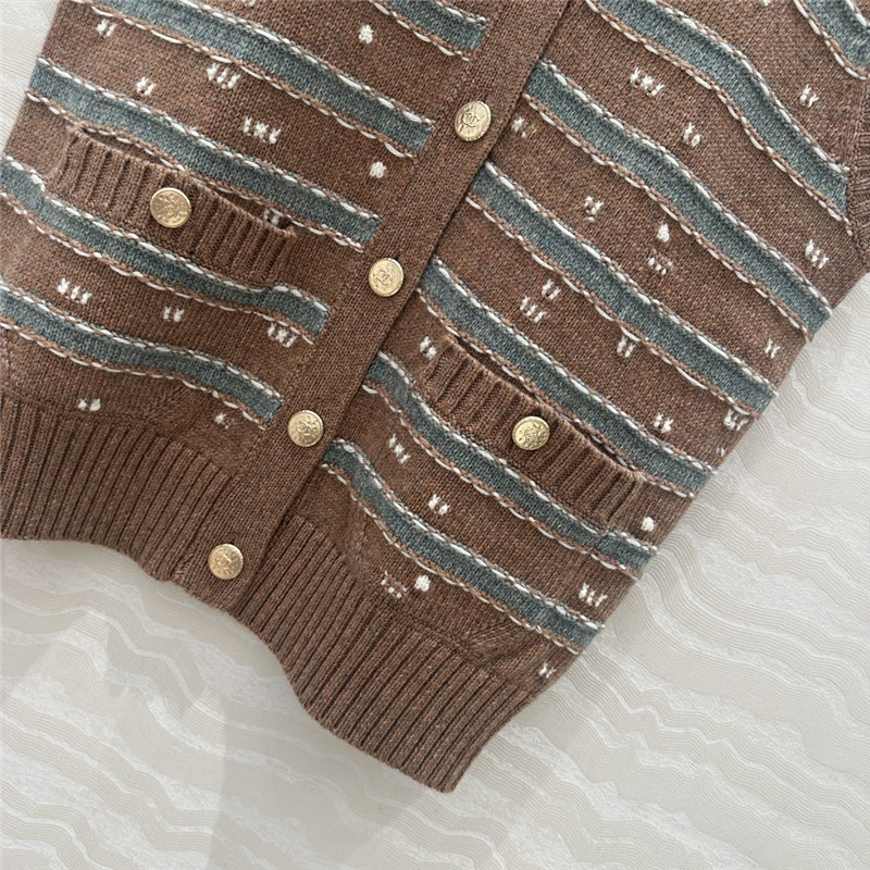 Ch**el striped cashmere knitted vest
