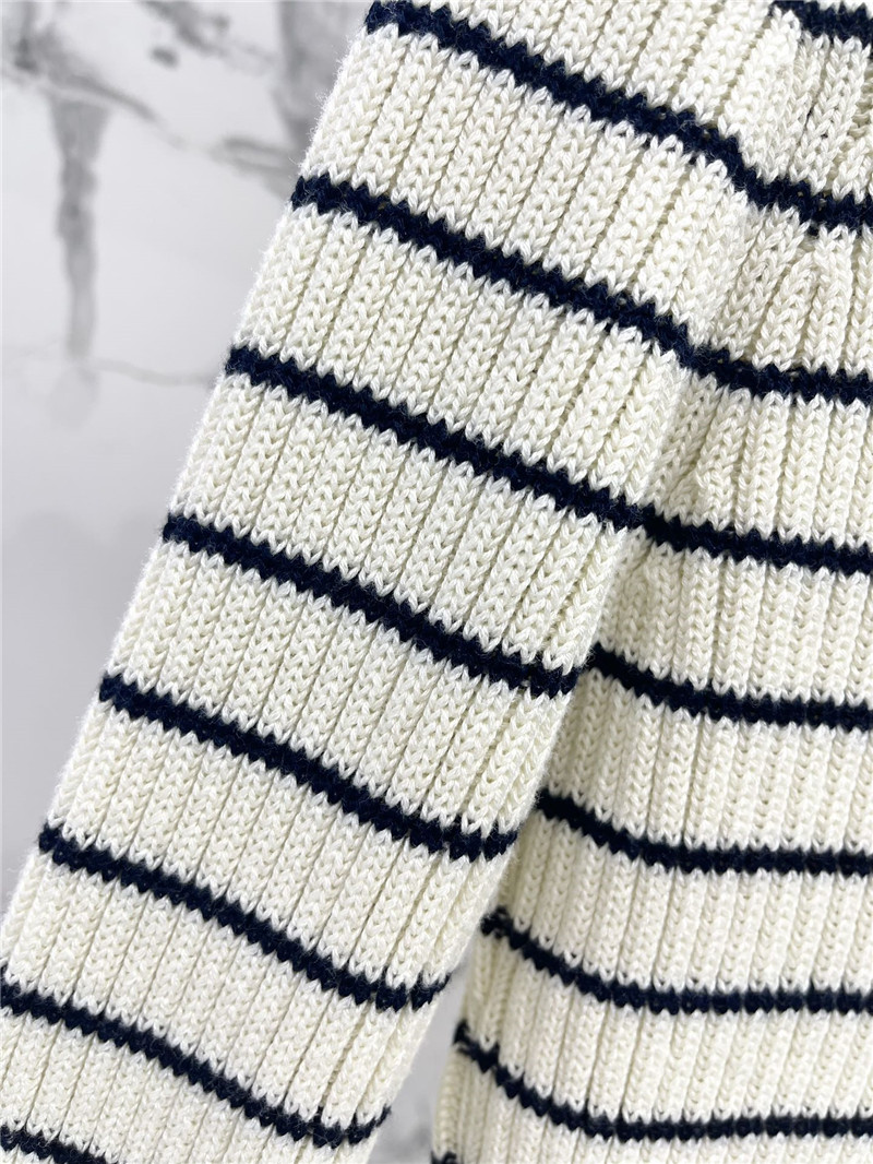 D10r marinière ribbed cotton knit sweater white