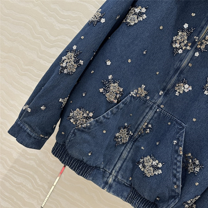 M1um1u cotton hooded jacket