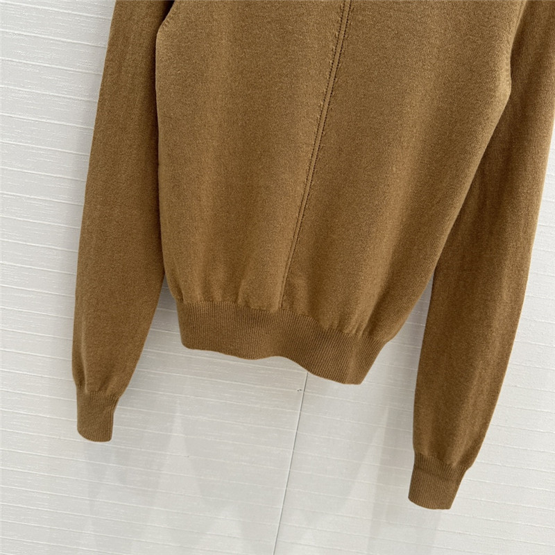 Sa1nt Lau*nt brown cashmere turtleneck sweater