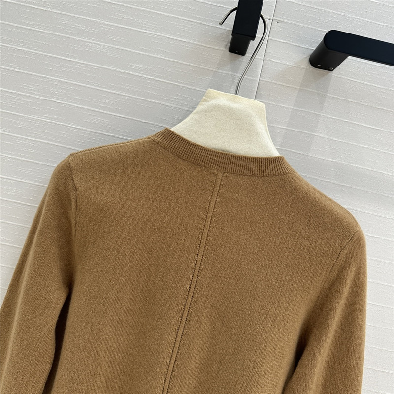 Sa1nt Lau*nt brown cashmere turtleneck sweater