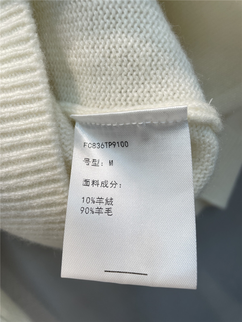Ch**el sequin embroidered wool sweater in white