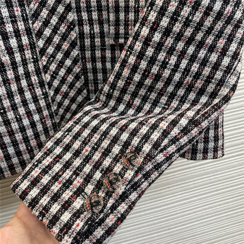 Ch**el plaid hooded jacket