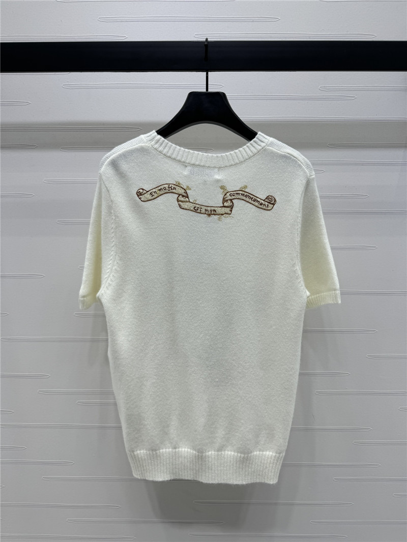 D10r embroidered wool t-shirt white