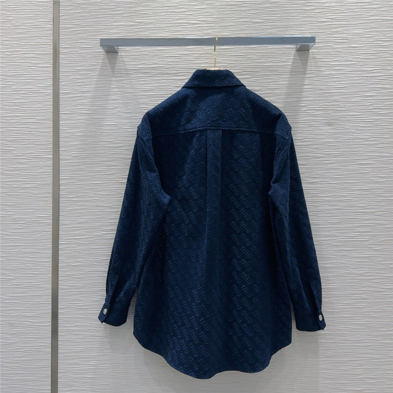 M1um1u jacquard shirt denim jacket