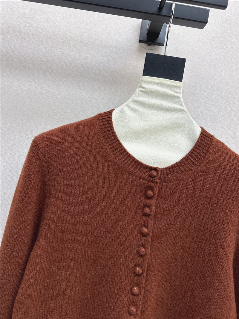 Pra*a triangle logo wool cardigan brown