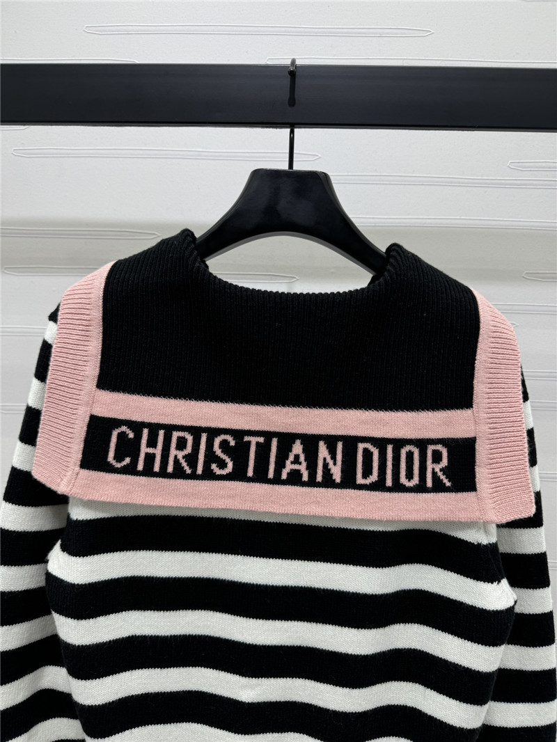 D10r marinière stripe wool cardigan pink