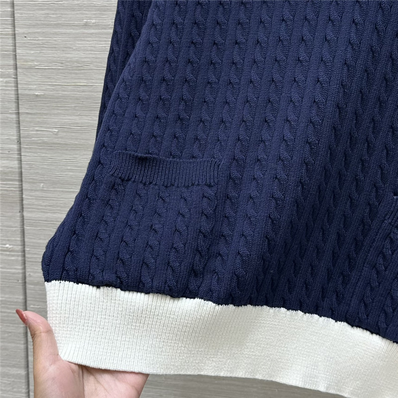 Gvc*1 half-zip cable wool sweater navy