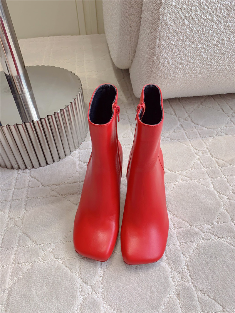 Ferragamo Red Elina Calfskin Ankle Boots