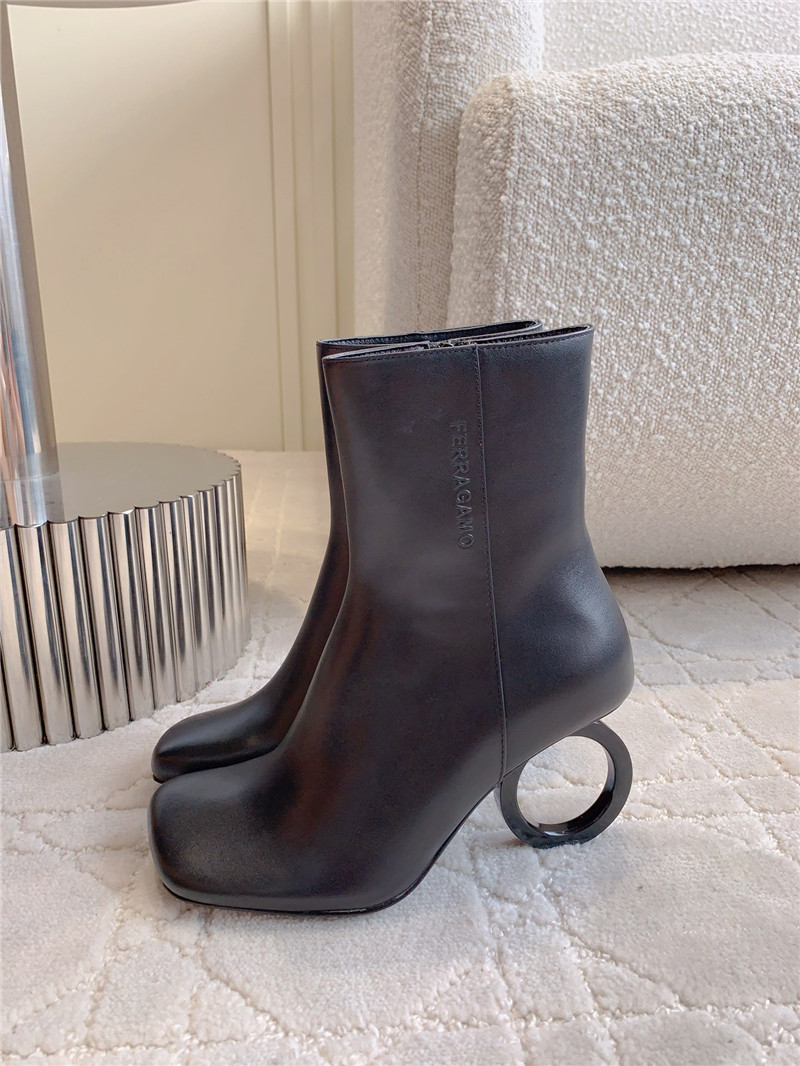 Ferragamo Elina Leather Ankle Boots