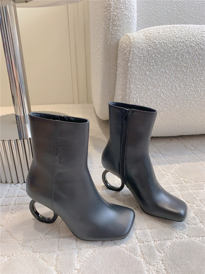 Ferragamo Elina Leather Ankle Boots