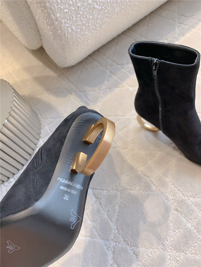 Ferragamo Suede Elina Ankle Boots