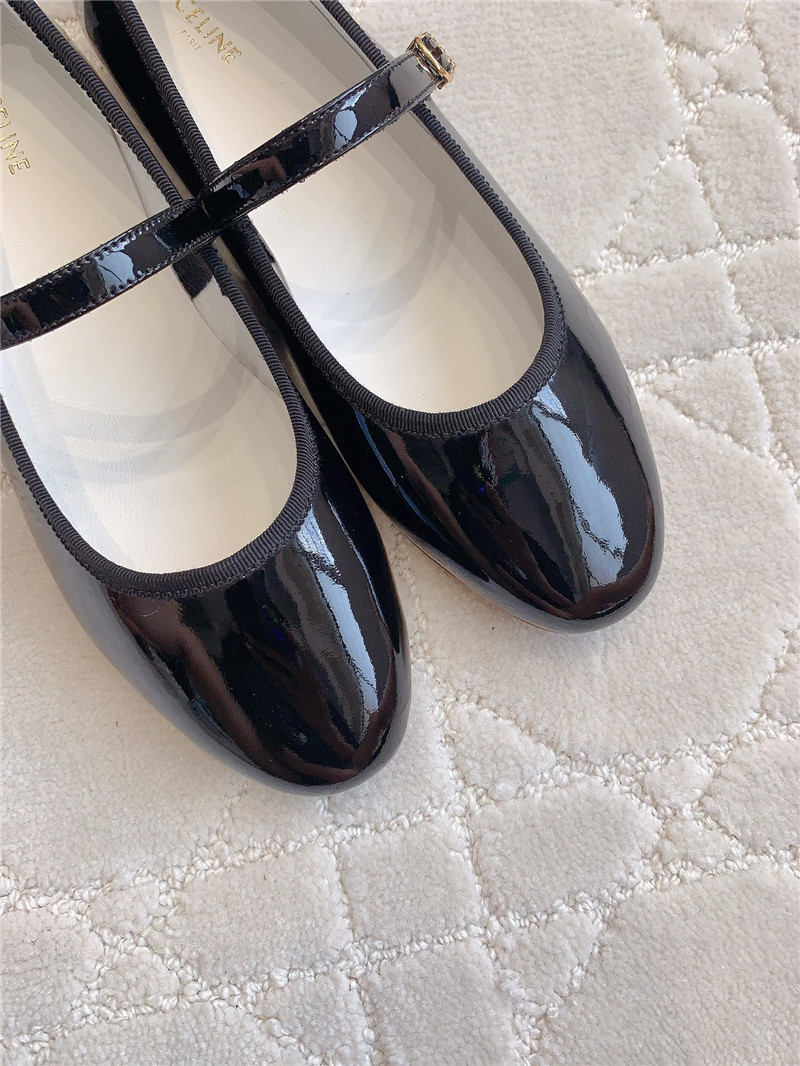 Ce1i*e black mary-jane ballerinas in calfskin