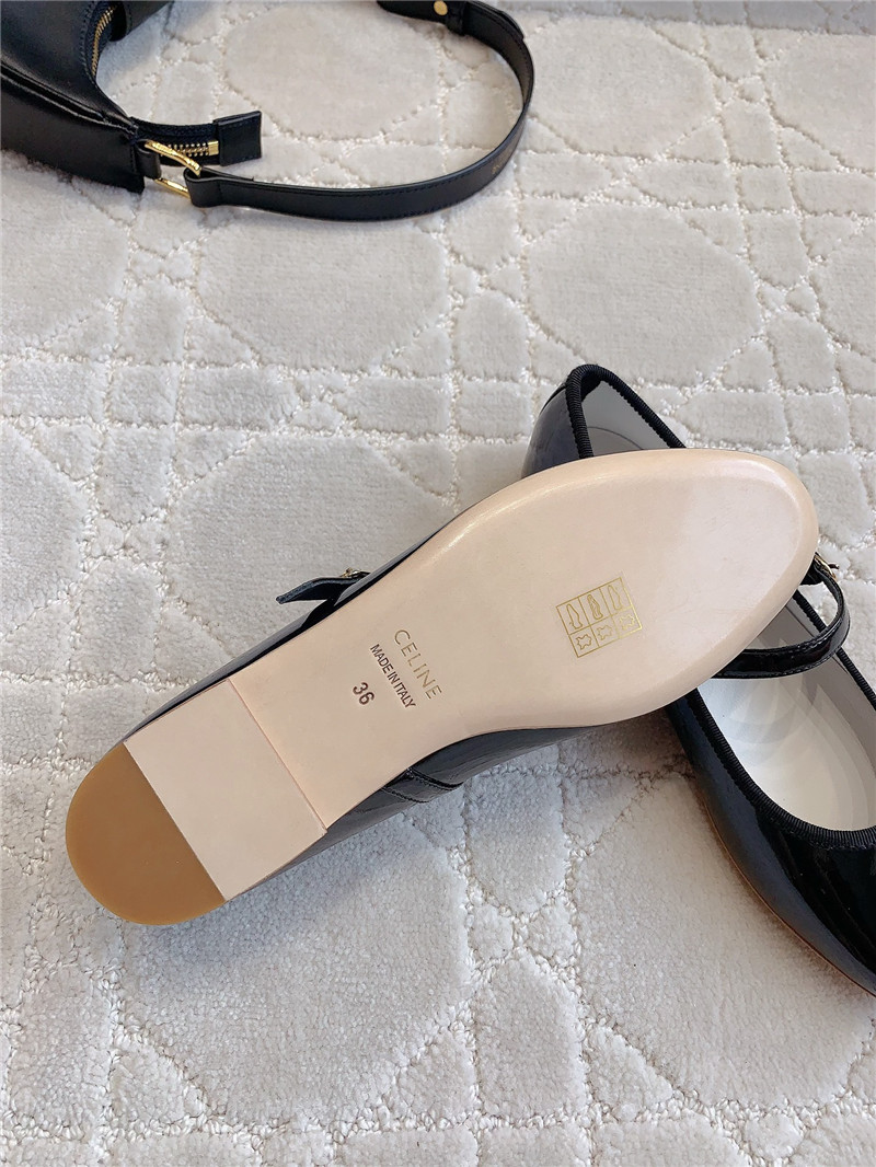 Ce1i*e black mary-jane ballerinas in calfskin