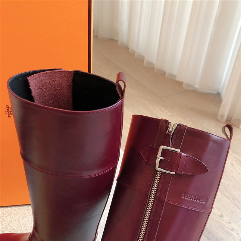 H**me5 jaime burgundy high boots