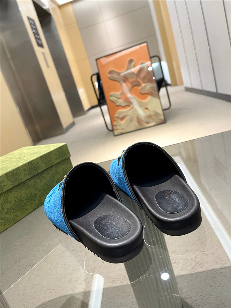 Gvc*1 horsebit mule blue gg suede