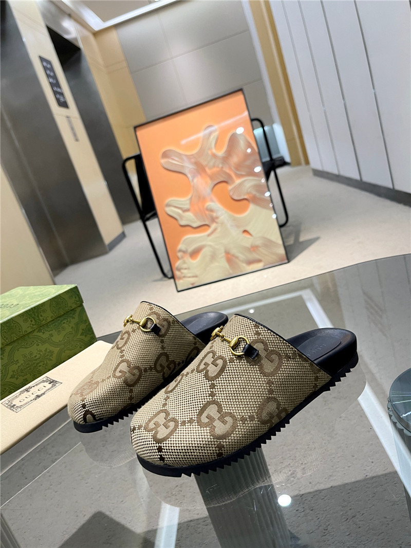 Gvc*1 horsebit mule beige gg print