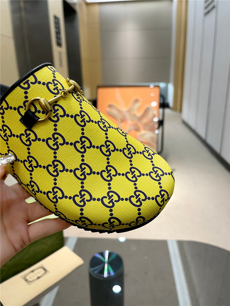 Gvc*1 horsebit mule yellow gg print