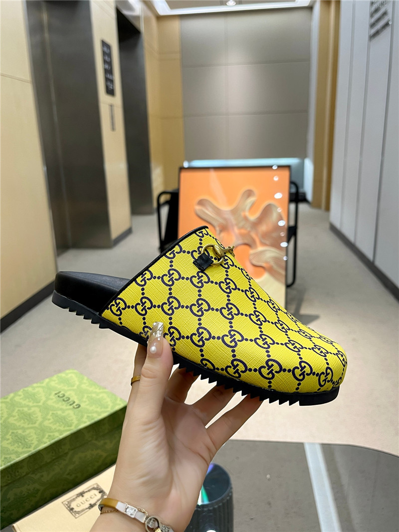 Gvc*1 horsebit mule yellow gg print