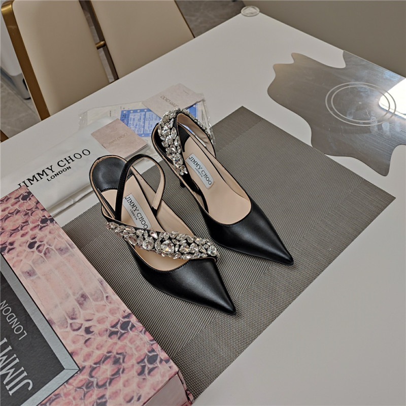 J1m*y Ch00 flos 100 black slingback pumps