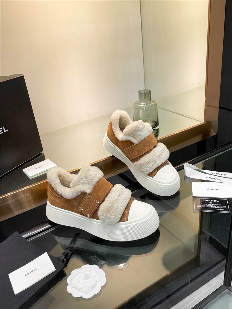 Ch**el velcro brown winter platform sneakers