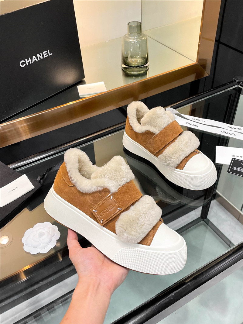 Ch**el velcro brown winter platform sneakers