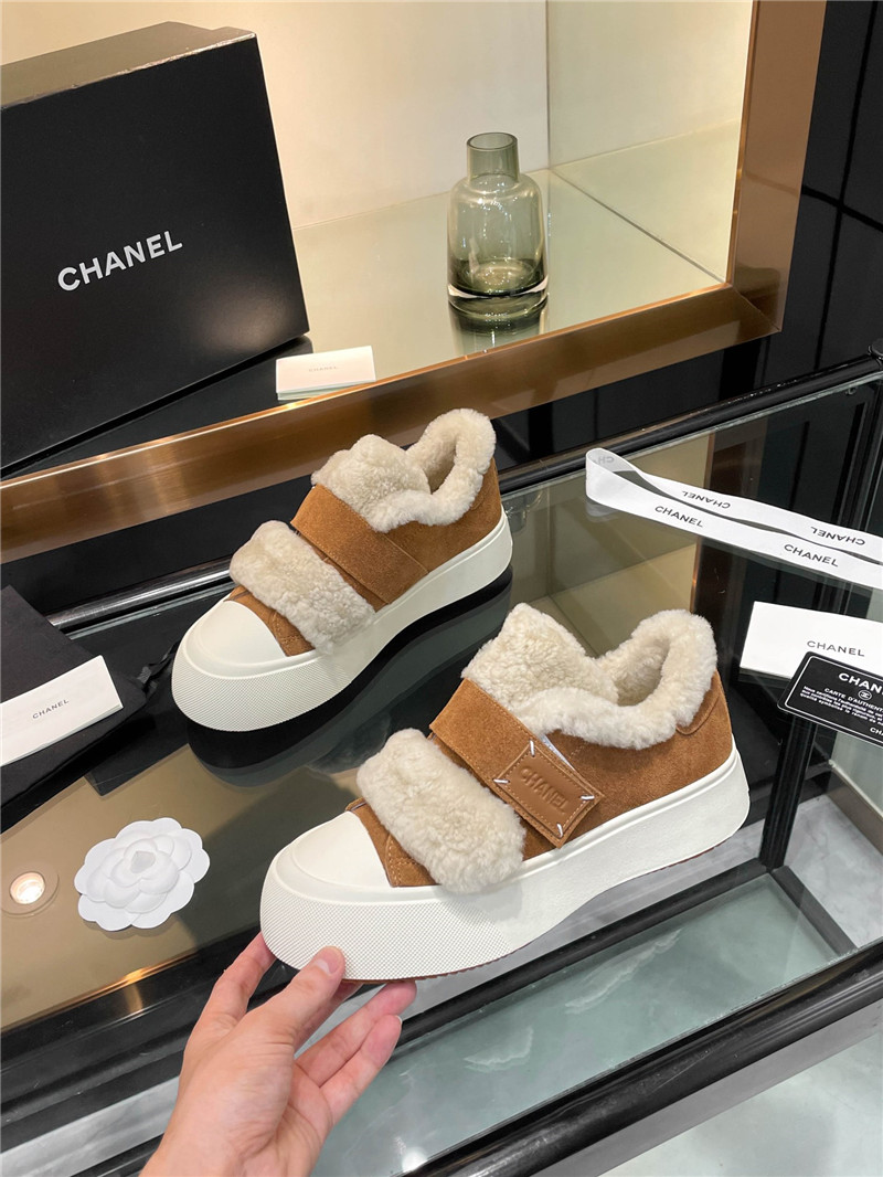 Ch**el velcro brown winter platform sneakers